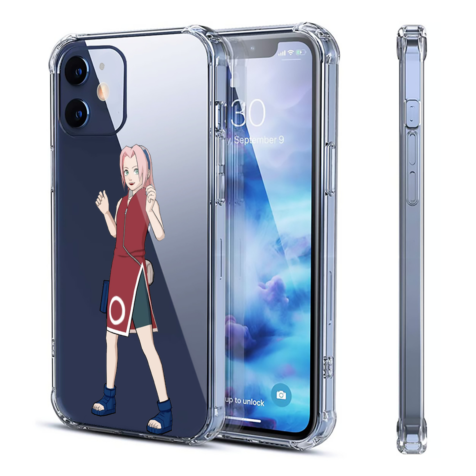 （画像用） NARUTO -ナルト- 春野サクラ Haruno Sakura 【iPhone 12シリーズ対応】透明スマホケース（クリアソフトケース）